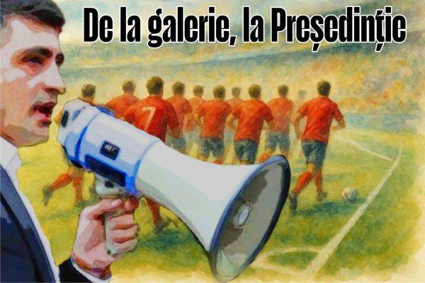 De când a câştigat Simion primul tur, toţi fotbaliştii vor să joace pe dreapta. Ilustraţie de MAKE. De când a câştigat Simion primul tur, toţi fotbaliştii vor să joace pe dreapta. Ilustraţie de MAKE.